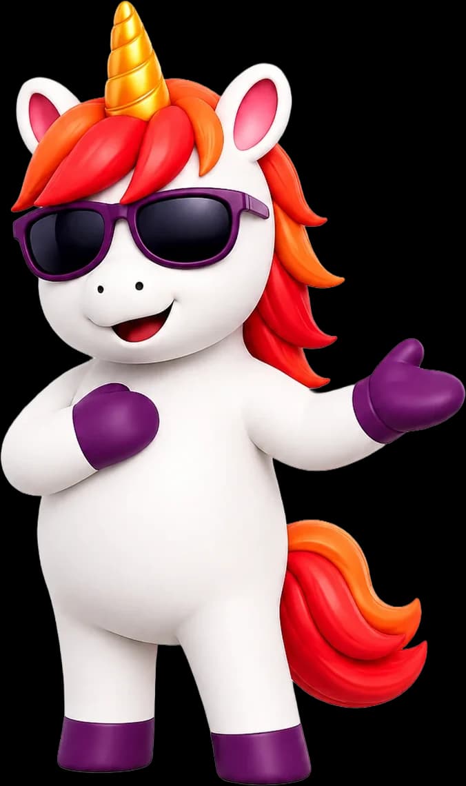 BB the unicorn waving hello